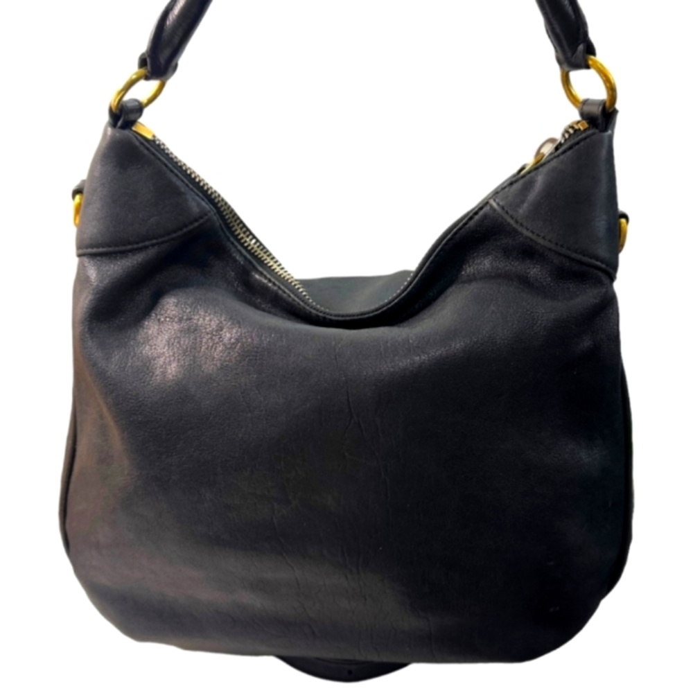 MARC BY MARC JACOBS AUTHENTIC  BLACK LEATHER CLASSIC Q HILLIER HOBO BAG EUC - Picture 3 of 9